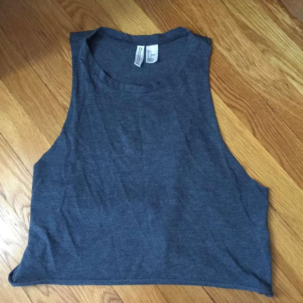 Navy cropped cut off tank